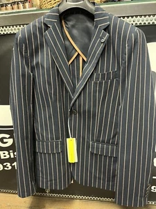 Giacca Uomo Estiva Gianni Lupo Blu Righe Fashion - Imagen 1 de 5