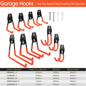 ValueMax Garage Hook 10Pk Heavy Duty Steel Garage Storage Hook&Hanger Wall Mount - Picture 1 of 9