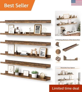 Versátil juego de 6 estantes flotantes de 35,5 pulgadas para soluciones de almacenamiento en pared con estilo - Imagen 1 de 8