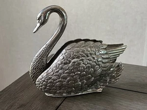 Vintage Godinger 1984 Silver Plated Swan Napkin/Letter Holder Made In Italy. - Bild 1 von 12