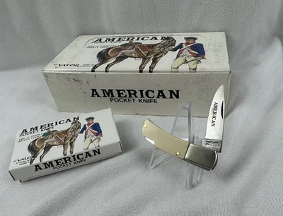 Lot Of 12 American Valor Pocket Knife White Handle 2.5” Closed NOS - Image 1 of 4