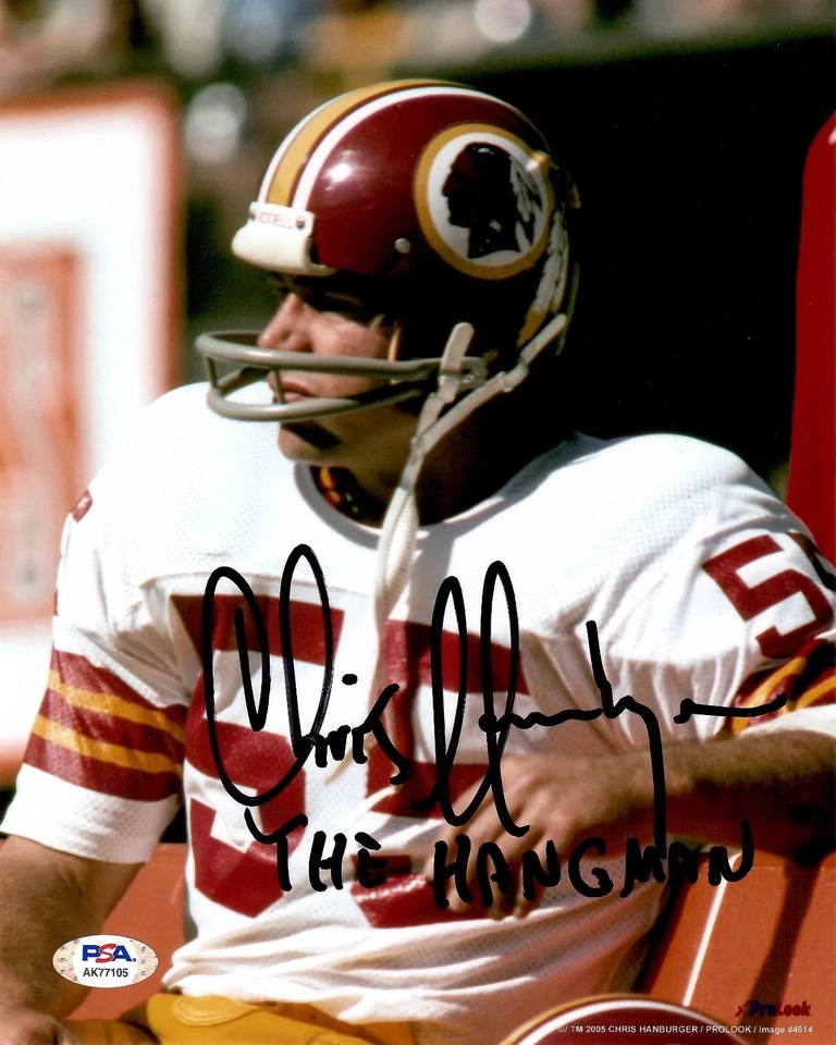 Chris Hanburger signed inscribed 8x10 photo NFL Washington Redskins PSA COA - Image 1 of 2