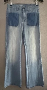 Time And Tru Women’s High Rise Flare Leg Patch Pockets Jeans-Size 6 - Picture 1 of 8