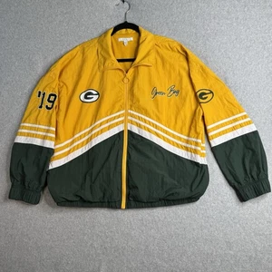 Green Bay Packers WEAR By Erin Andrews Women Size XL Full-Zip Green Gold Jacket - Picture 1 of 8