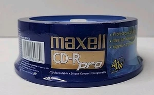 Maxell CD-R Pro Blank CD - 700MB - 25 Pack - New/Sealed - Picture 1 of 5