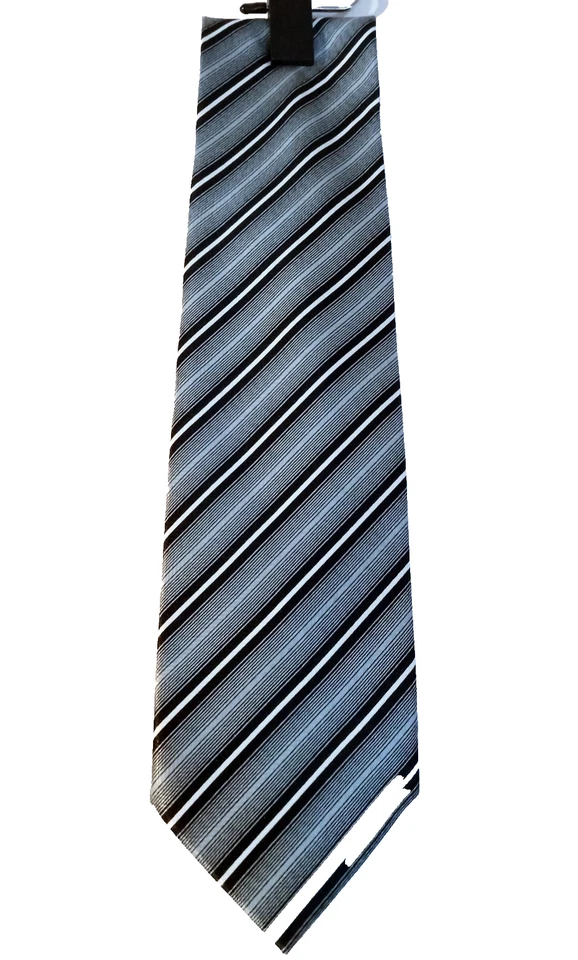 Corbata de seda "Romario Manzini" gris/negro (talla adulto) Foto 1 de 3