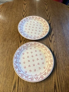 Laura Ashley Johnson Brothers Petite Fleur-Red Pink - 2 Dinner Plates - 9 3/4" - Picture 1 of 8