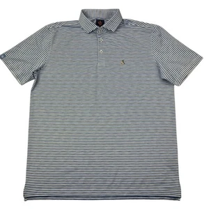 Donald Ross Sport Mens L Large Striped Snake Logo Short Sleeve Polo Golf Shirt - Picture 1 of 24
