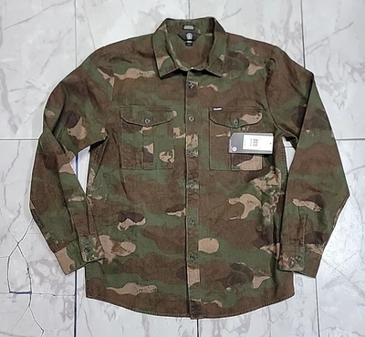 Vintage Volcom Huckster Camo Print Button-Up Flannel Shirt Men Medium NWT - Image 1 of 4