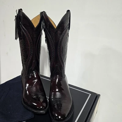 Botas Lucchese 9.5 D Negro Cereza Gavin... ¡Nuevas! Foto 1 de 4