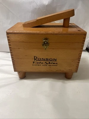 Vintage Ronson Roto Shine Polishing Kit, Wood Box And Accessories, 1960s (Works) - Image 1 of 4