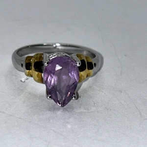 UTC Designer Amethyst 14K Over Sterling Silver Ring Size 9, 925 - Picture 1 of 7