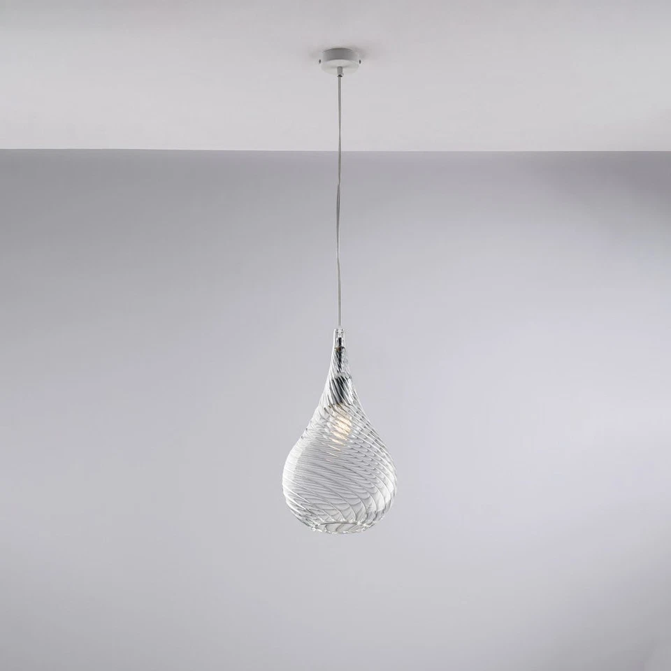 Lampadario Moderno Pluvia Metallo Trasparente 1 Luce E27 - Immagine 1 di 1