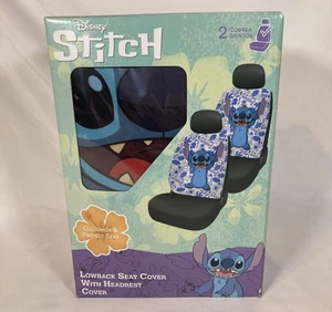 Paquete de 2 fundas de asiento de respaldo bajo Disney Stitch con cubierta de reposacabezas asiento de cubo - Imagen 1 de 4
