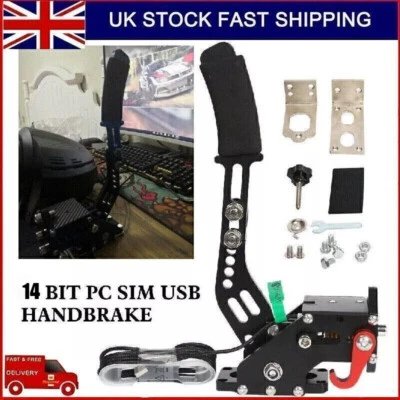 14 Bit PC USB Handbrake SIM w/Clamp For Racing Games Logitech G27 G29 T300 T500 - Image 1 of 4