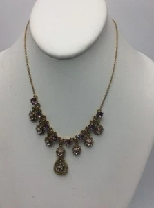 88 $ Marchesa Kristall goldfarbene Halskette M4 - Bild 1 von 5