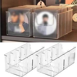 4 Compartment Vinyl Record Display Boxes Clear DVD Holder Optical Disc - Picture 1 of 9