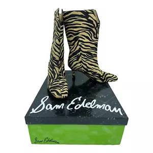 Sam Edelman Lolita Damenstiefel braun schwarz Tigerleder Rindshaar 6,5 M neu - Bild 1 von 12