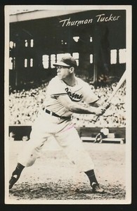 1948-51 Cleveland Indians Postcard (Type 1) -THURMAN TUCKER