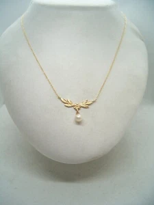 Girocollo in ORO GIALLO 18 KT (750) con PERLA coltivata Giapponese - collana - - Imagen 1 de 8