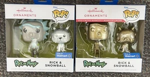 NEW-Rick and Morty Hallmark Funko POP! Ornaments Rick & Snowball -Chase & Common - Picture 1 of 1
