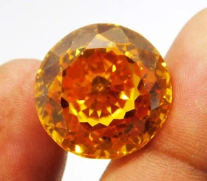 Natural 59.20 Ct Cambodian Yellow Zircon Round Cut Loose Gemstone " CERTIFIED " - Picture 1 of 6