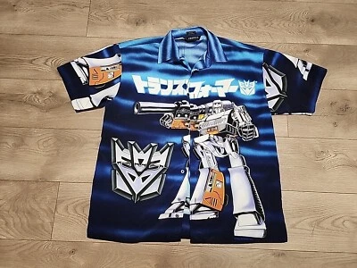 VTG 2001 Hasbro Transformers Megatron Button Up S/S  Shirt Men’s L Poly Changes - Image 1 of 4