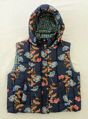 Chaleco reversible Sundance Tundra Bloom azul floral acolchado pata de gallo para mujer S Foto 1 de 4