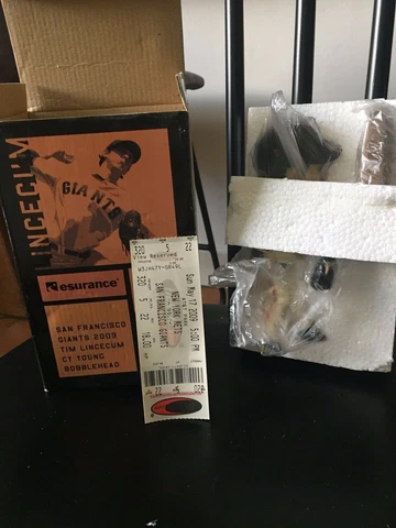 Tim Lincecum Giants 2009 Cy Young Bobblehead. Includes Game Ticket Cover