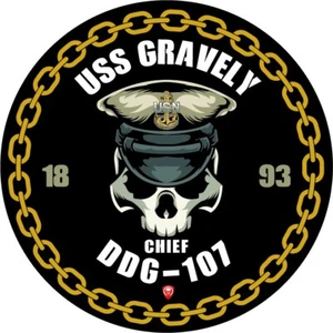 USS Gravely DDG-107 US Navy Chief Pride Veteran Retirement CPO Mess Gift Decal - Picture 1 of 1