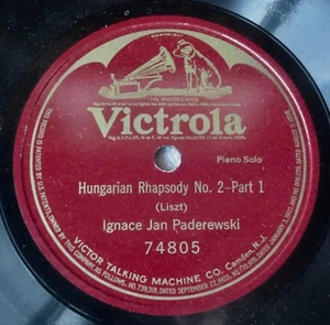 Ignace Jan Paderewski - Hungarian Rhapsody No. 2 (Part 1) - Victrola 74805 - Picture 1 of 1
