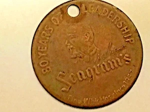Vintage Metal Tag, 80 Years of Seagram's Leadership - Picture 1 of 2