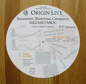 Cartridge Protractor for Origin Live Encounter/Illustrious/Conqueror Tonearms - Picture 1 of 7