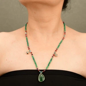 Mix Color Gems Agate Apatite Amethyst Choker Necklace Green Fluorite Charm Bohe - Picture 1 of 6