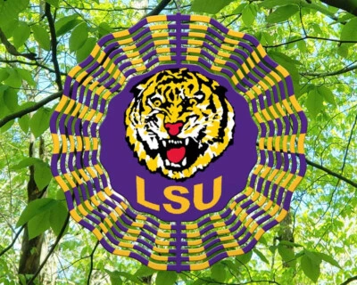 10" LSU Louisiana State Tigers Colgante Viento Spinner Patio Decoración Cinética rws117 Foto 1 de 2