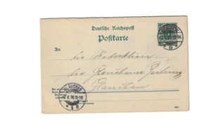 GERMANIA 1896 Cartolina postale (con cartolina di risposta) spedita da Berlino a Glauchau - Foto 1 di 3