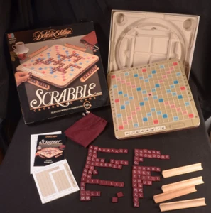 SCRABBLE 1989 Deluxe Turntable Base Board Game Milton Bradley Complete - Picture 1 of 24