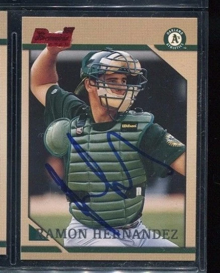 Ramon Hernandez Athletics 1996 Bowman auto autographed card - Image 1 of 1
