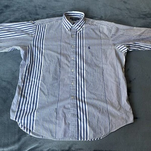 Ralph Lauren Long Sleeve Button Up Blue Striped Collar Shirt XL - Bild 1 von 13