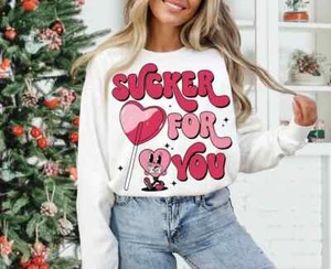 I'm A Sucker For You Cute Valentines Day Sweatshirt - Youth Sizes XS - XL - Picture 1 of 2