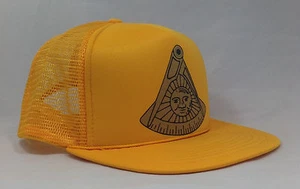 Masonic Past Master Trucker Style Cap No Square - Yellow Gold - Picture 1 of 1