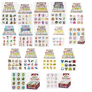 12-144 Kids Temporary Tattoos Party Bag Fillers Gift Toy Reward Over 15 Designs - Picture 1 of 32