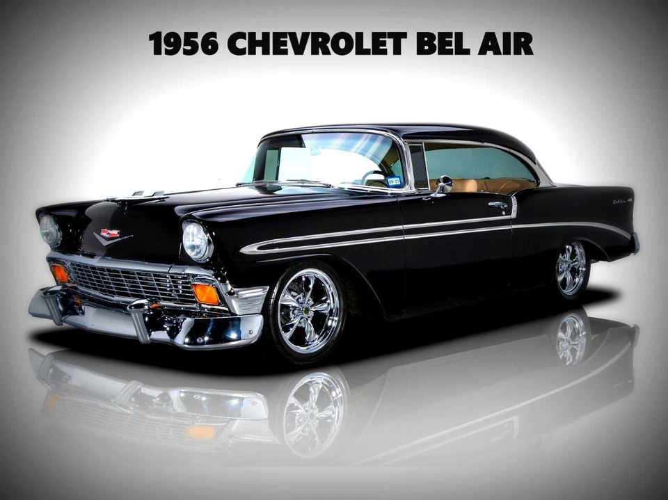 1956 Chevrolet Bel Air NEW Metal Sign: Hot Rod Restoration in Basic Black - Image 1 of 1