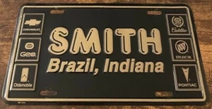 Smith Cadillac Dealership Booster License Plate Brazil Indiana Oldsmobile Buick - Picture 1 of 1