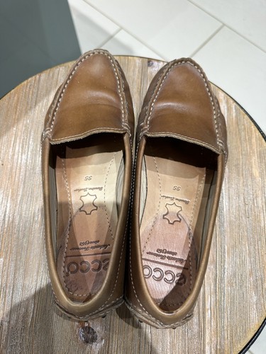 Ecco scarpe in pelle marrone donna