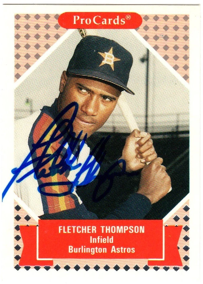 Fletcher Thompson Autograph 1992 ProCards Minor League Auto Card ASTROS - Image 1 of 2