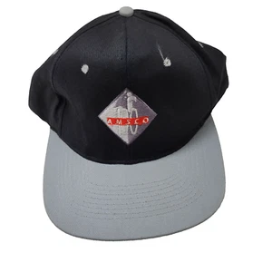 Amsco American Manganese Steel Company Mütze Kappe schwarz Erwachsene gebraucht Druckknopflasche B21D - Bild 1 von 5