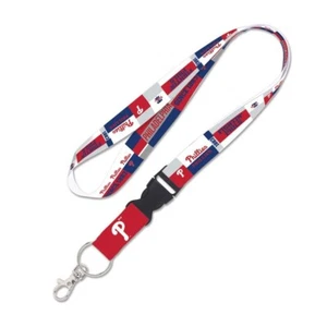 PHILADELPHIA PHILLIES COLOR BLOCK LANYARD DETACHABLE BUCKLE NEW WINCRAFT 👀 - Picture 1 of 1