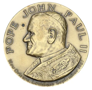 MACO. Papst Johannes Paul II. Besuch in New Orleans, St. Louis Cathedral Medal, 1987 - Bild 1 von 2