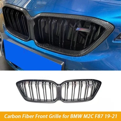Real Carbon Fiber Front Bumper Grille Grill for BMW M2C F87 2019 2020 2021 - Image 1 of 4
